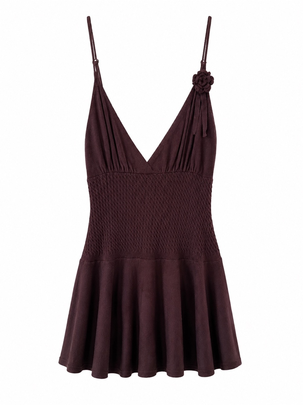 Chocolate Brown Flare Mini Dress